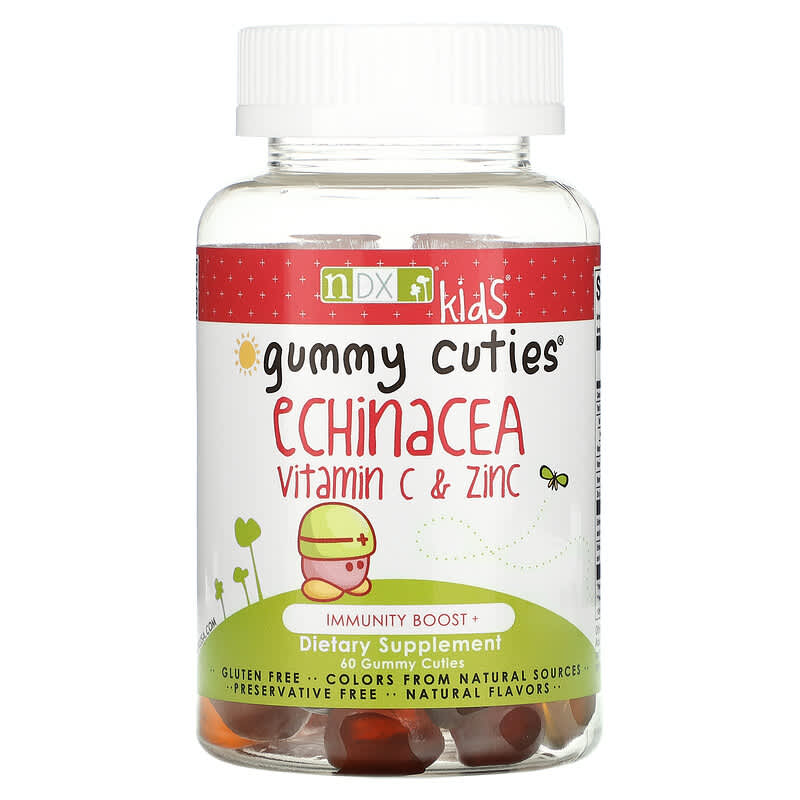 Natural Dynamix (NDX) Gummy Cuties Kids Echinacea Vitamin C & Zinc 60 Gummy Cuties 761584622254