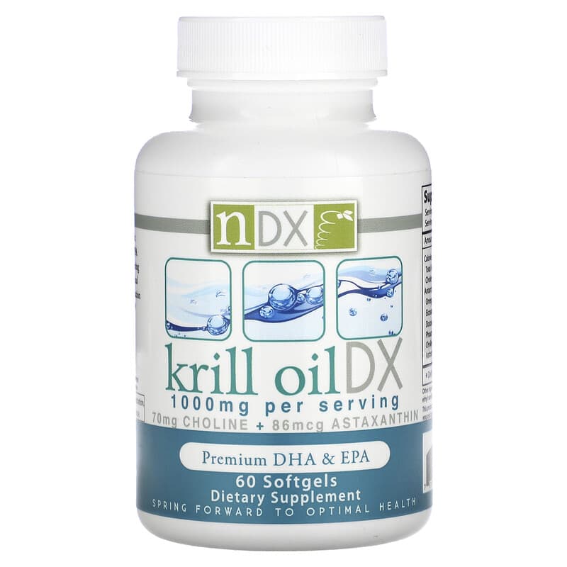 Natural Dynamix (NDX) Krill Oil DX Premium DHA & EPA 500 mg 60 Softgels 761584262634