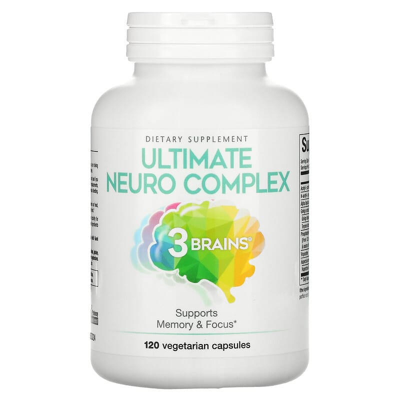 Natural Factors, 3 Brains, Ultimate Neuro Complex, 120 Vegetarian Capsules 68958030517