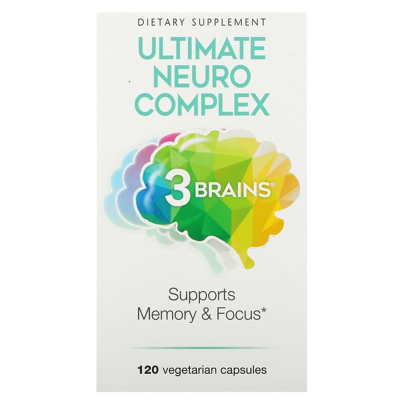 Natural Factors 3 Brains Ultimate Neuro Complex 120 Vegetarian Capsules 68958030517