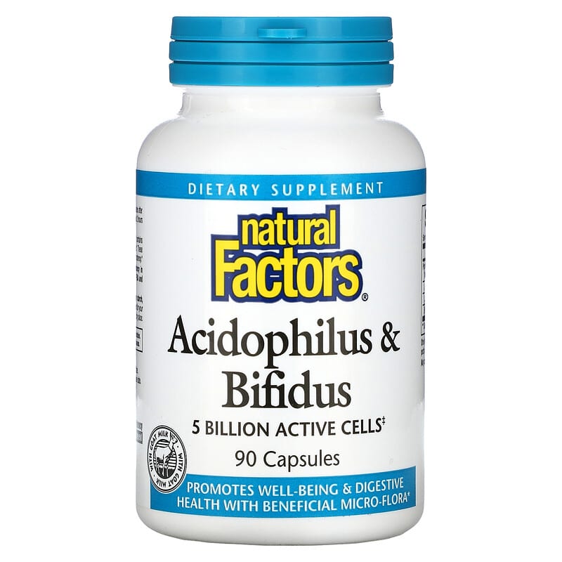Natural Factors Acidophilus & Bifidus 5 Billion 90 Capsules 68958018003