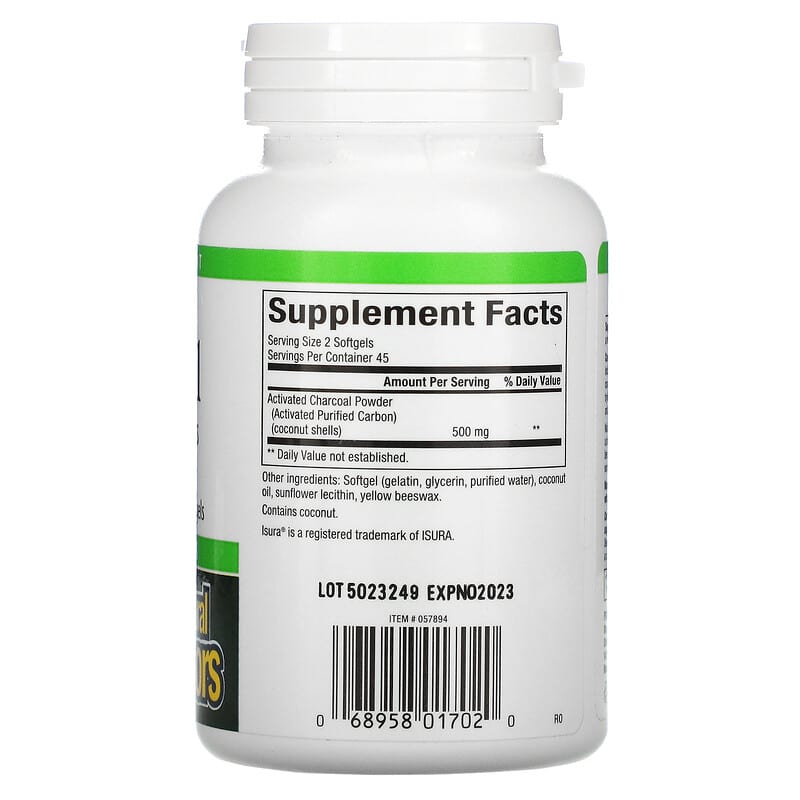 Natural Factors, Activated Charcoal, 250 mg, 90 Softgels 68958017020