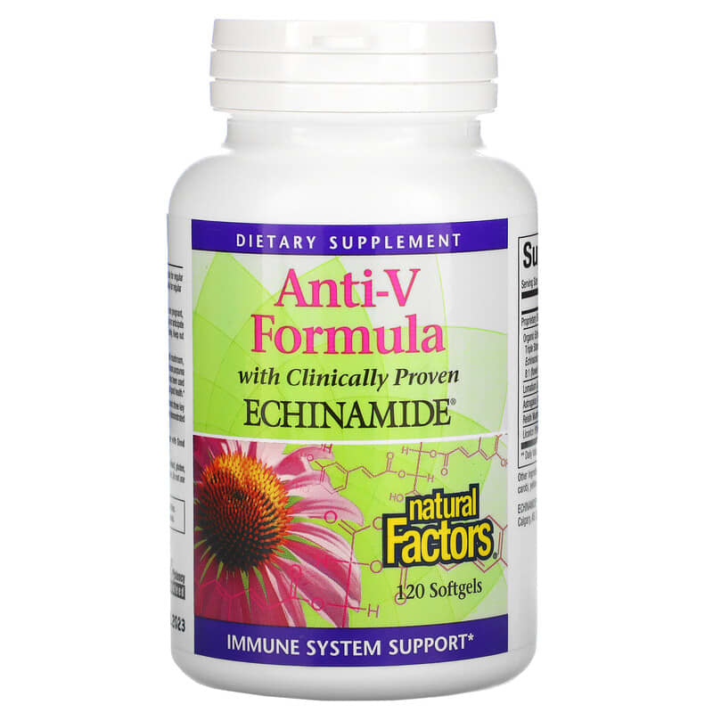 Natural Factors Anti-V Formula with Clinically Proven Echinamide 120 Softgels 68958047010