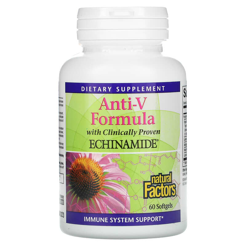 Natural Factors Anti-V Formula with Clinically Proven Echinamide 60 Softgels 68958047003