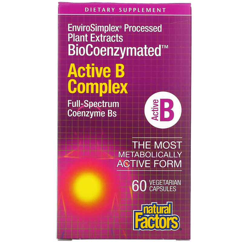 Natural Factors BioCoenzymated Active B Complex 60 Vegetarian Capsules 68958011325