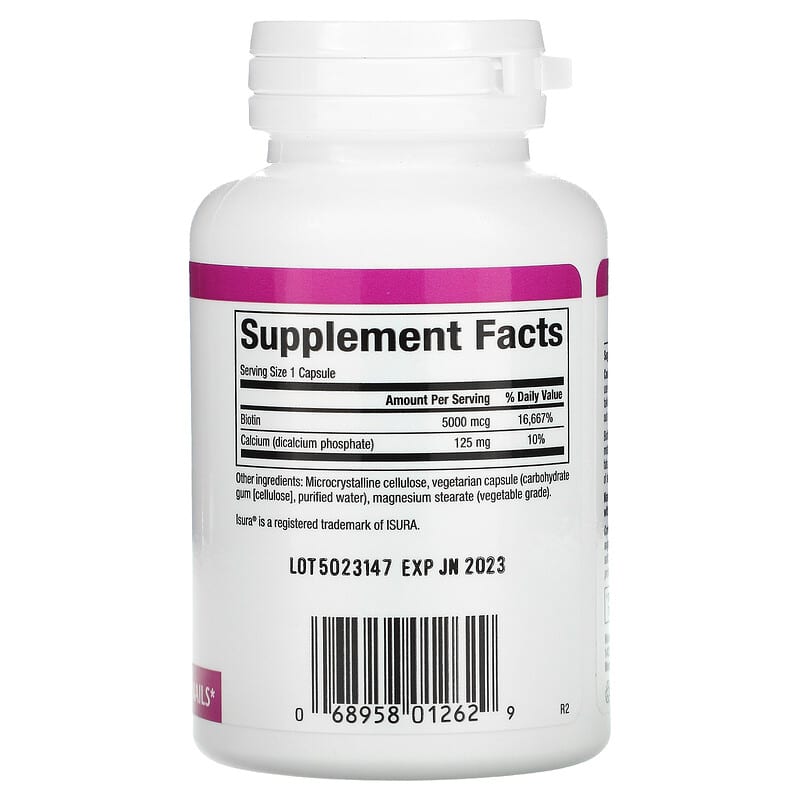 Natural Factors, Biotin, 5,000 mcg, 60 Vegetarian Capsules 68958012629