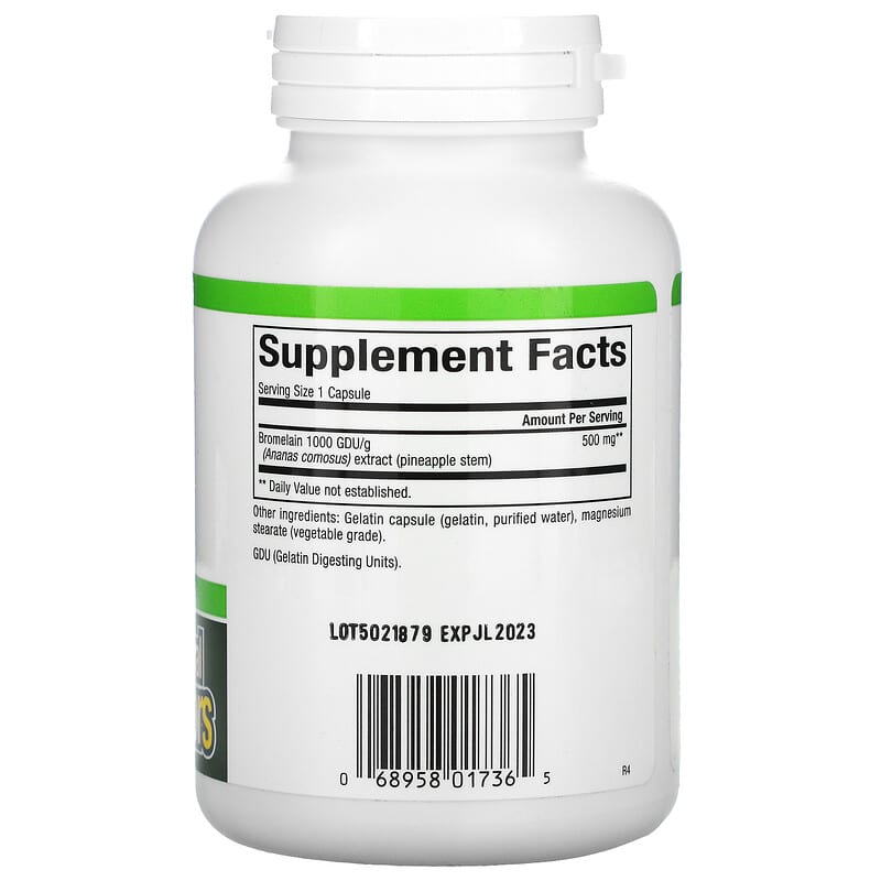 Natural Factors, Bromelain, 500 mg, 180 Capsules 68958017365