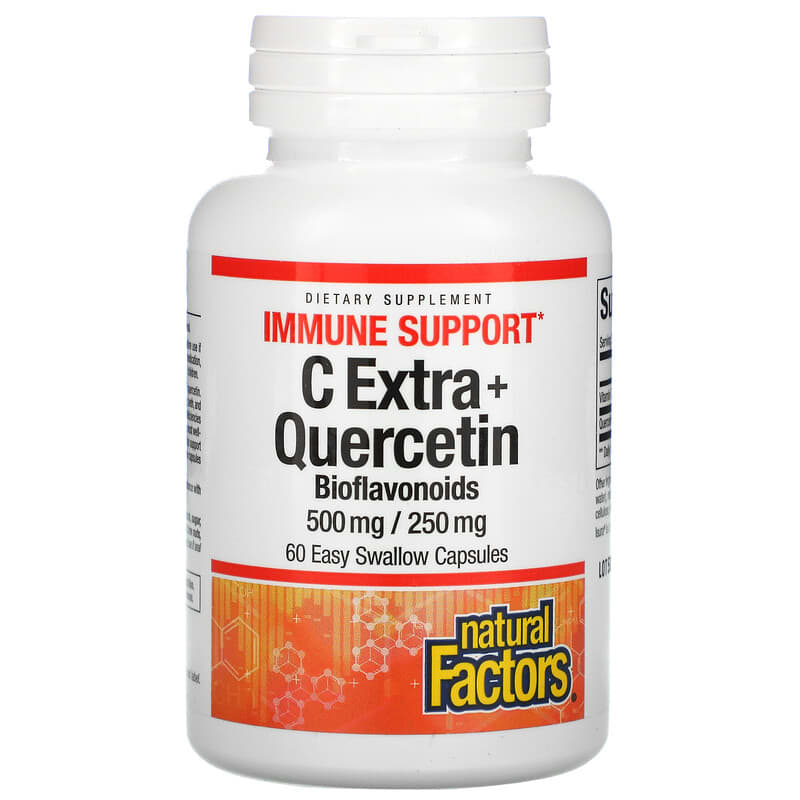 Natural Factors C Extra + Quercetin 60 Easy Swallow Capsules 68958013985