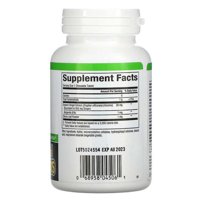 Natural Factors, Chewable Ginger, 500 mg, 90 Chewable Tablets 68958045061