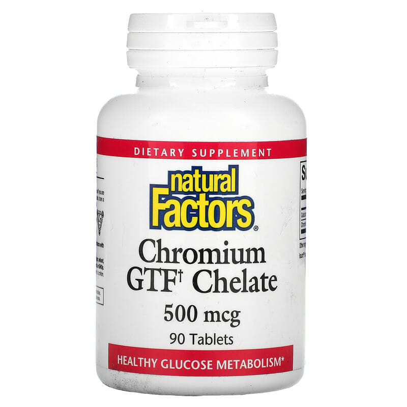 Natural Factors Chromium GTF Chelate 500 mcg 90 Tablets 68958016306