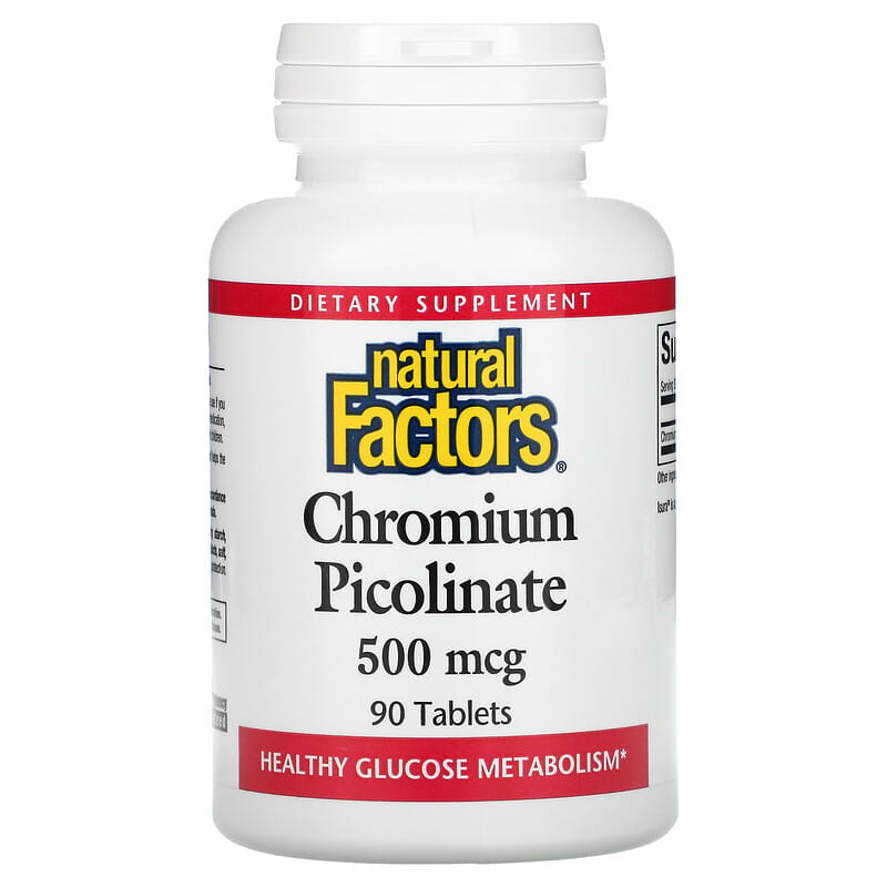 Natural Factors Chromium Picolinate 500 mcg 90 Tablets 68958016375