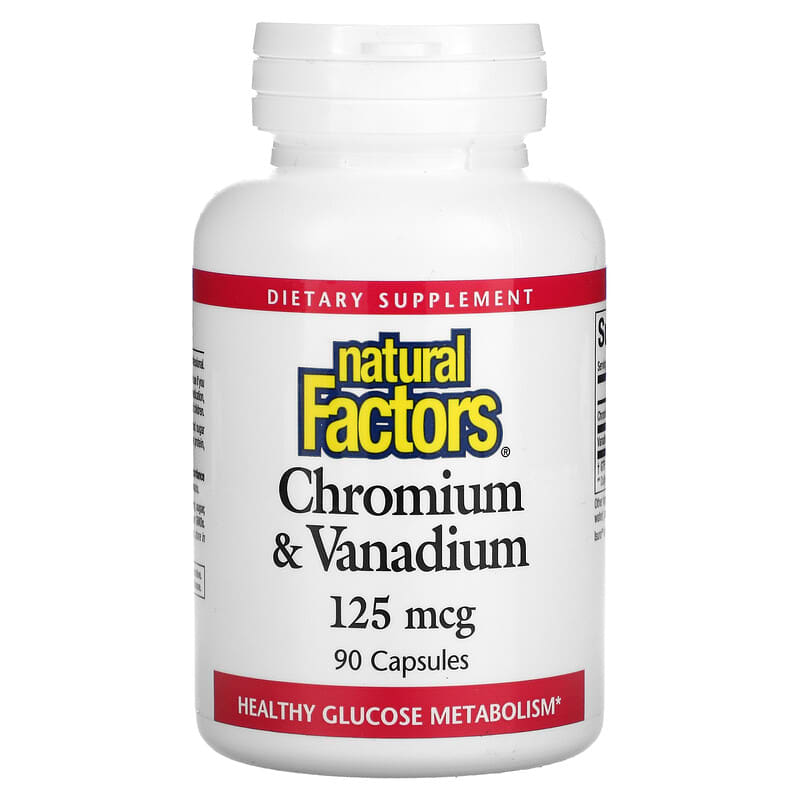Natural Factors Chromium & Vanadium 125 mcg 90 Capsules 68958016351
