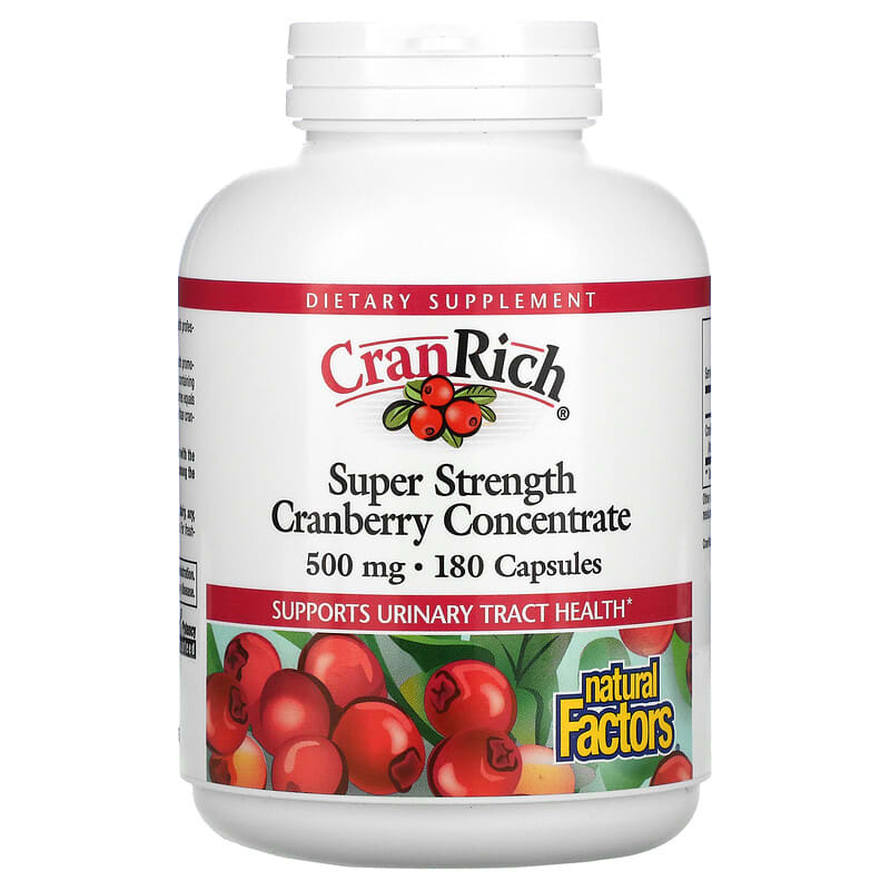 Natural Factors CranRich Super Strength Cranberry Concentrate 500 mg 180 Capsules 68958045139