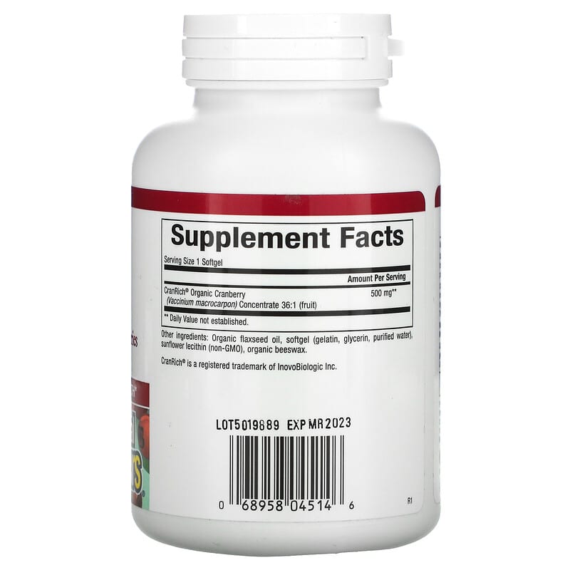 Natural Factors, CranRich, Super Strength, Cranberry Concentrate, 500 mg, 90 Softgels 68958045146