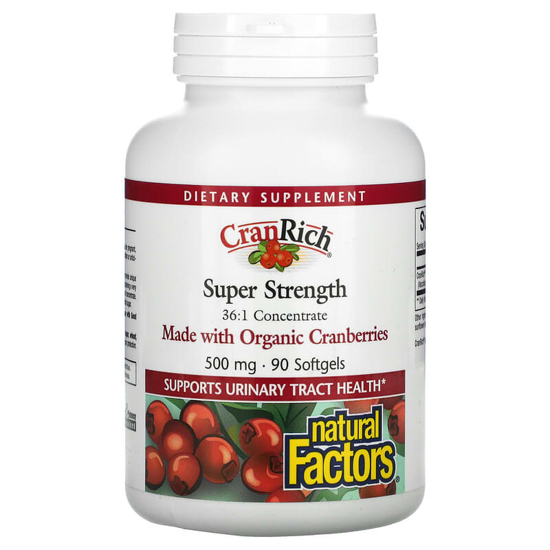 Natural Factors CranRich Super Strength Cranberry Concentrate 500 mg 90 Softgels 68958045146