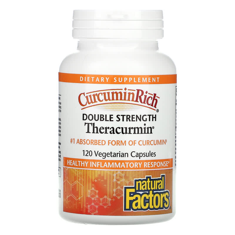 Natural Factors, CurcuminRich, Double Strength Theracurmin, 120 Vegetarian Capsules 68958045481