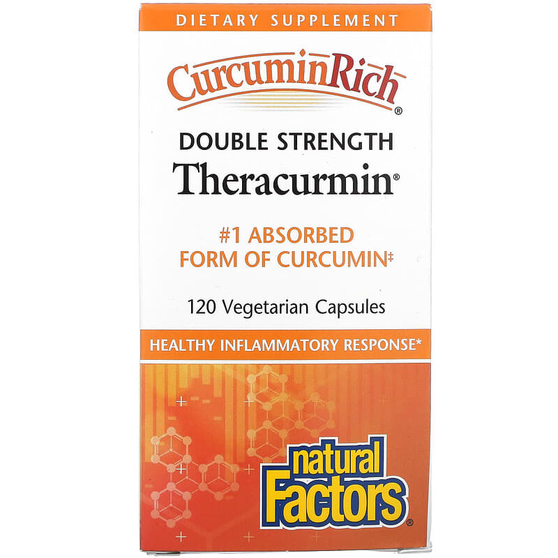 Natural Factors CurcuminRich Double Strength Theracurmin 120 Vegetarian Capsules 68958045481