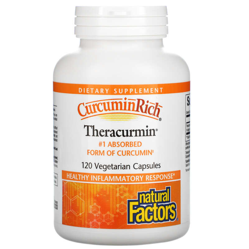 Natural Factors, CurcuminRich, Theracurmin, 120 Vegetarian Capsules 68958045399