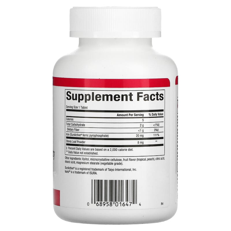 Natural Factors, Easy Iron, 20 mg, 60 Chewable Tablets 68958016474
