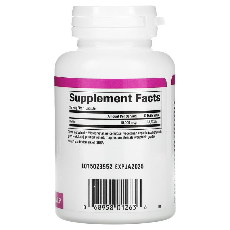 Natural Factors, Extra Strength Biotin, 10,000 mcg, 60 Vegetarian Capsules 68958012636