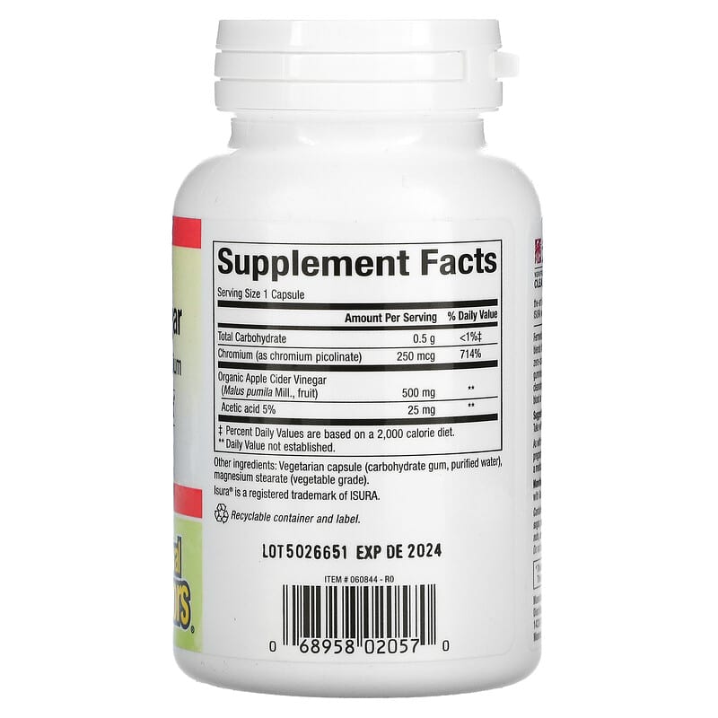 Natural Factors, Fermented Apple Cider Vinegar, 500 mg, 90 Vegetarian Capsules 68958020570