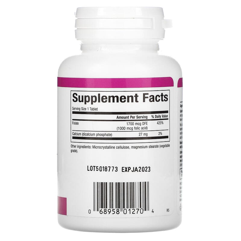 Natural Factors, Folic Acid, 1,000 mcg, 90 Tablets 68958012704