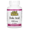 Natural Factors Folic Acid 1,000 mcg 90 Tablets 68958012704