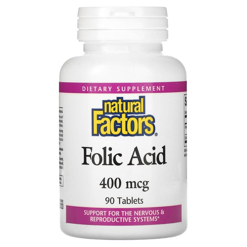 Natural Factors Folic Acid 400 mcg 90 Tablets 68958012728