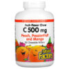 Natural Factors Fruit-Flavor Chew Vitamin C Peach Passionfruit and Mango 500 mg 180 Chewable Wafers 68958013251