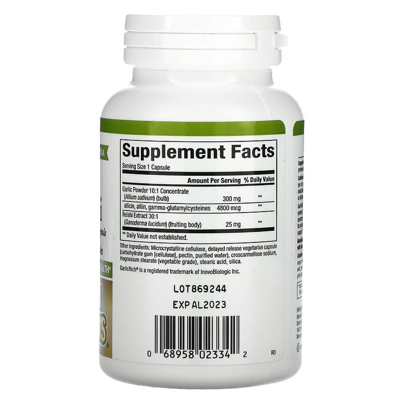 Natural Factors, GarlicRich, Super Strength Garlic + Reishi, 120 Delayed Release Vegetarian Capsules 68958023342