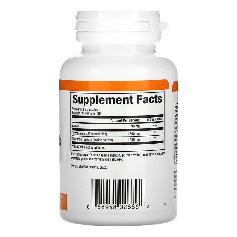 Natural Factors, Glucosamine & Chondroitin,  500 mg/400 mg, 60 Capsules 68958026862