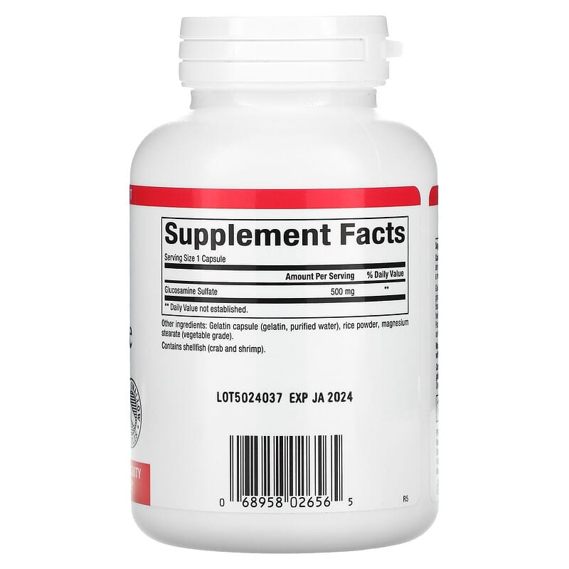 Natural Factors, Glucosamine Sulfate, 500 mg, 180 Capsules 68958026565