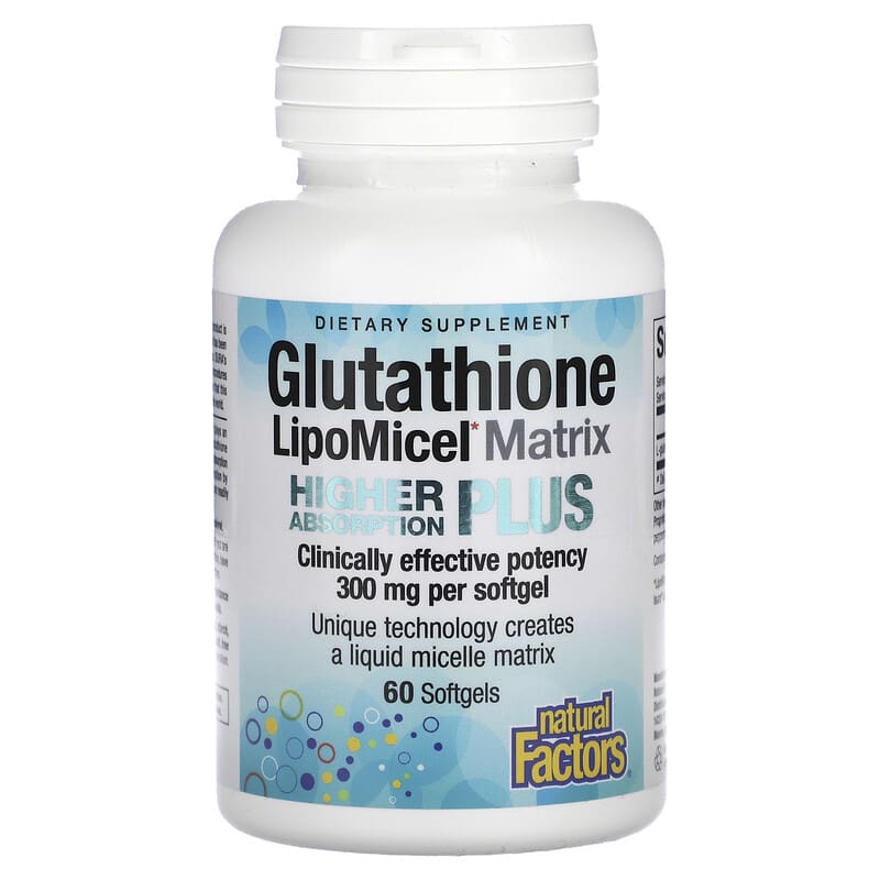 Natural Factors Glutathione LipoMicel Matrix 300 mg 60 Softgels 68958028194