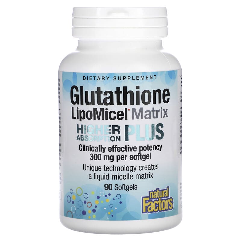 Natural Factors Glutathione LipoMicel Matrix 300 mg 90 Softgels 68958028613