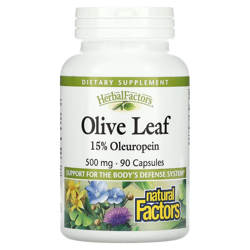 Natural Factors HerbalFactors Olive Leaf 500 mg 90 Capsules 68958045702