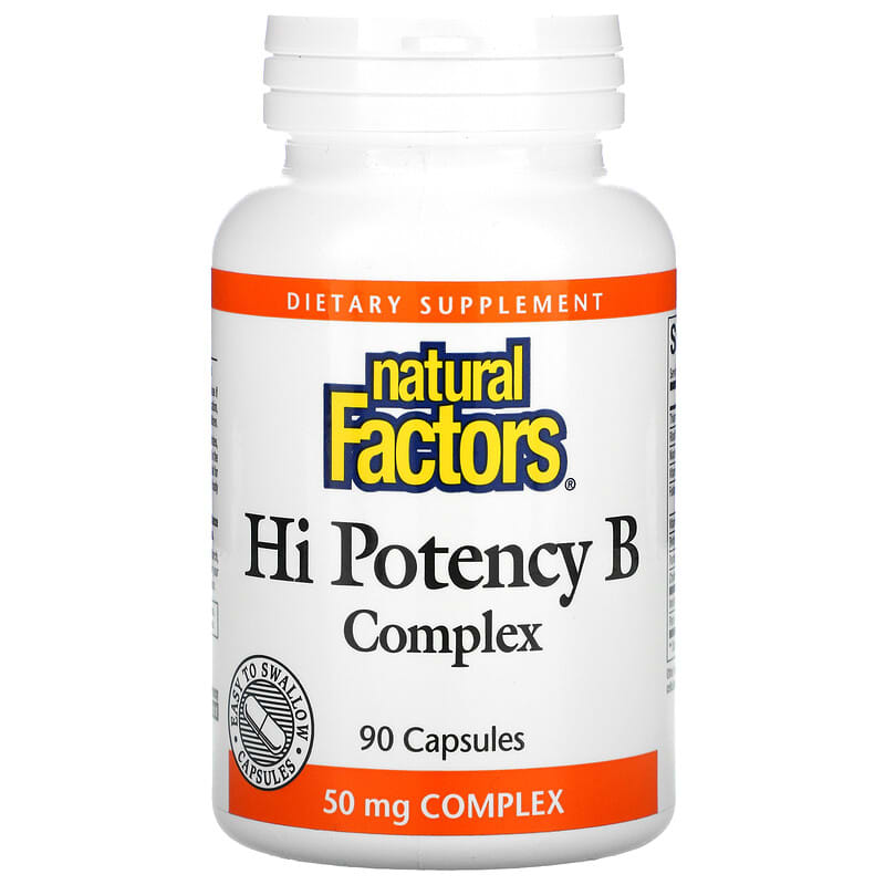 Natural Factors Hi Potency B Complex 90 Capsules 68958011219
