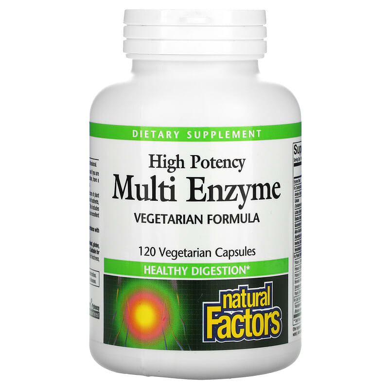 Natural Factors High Potency Multi Enzyme 120 Vegetarian Capsules 68958017464