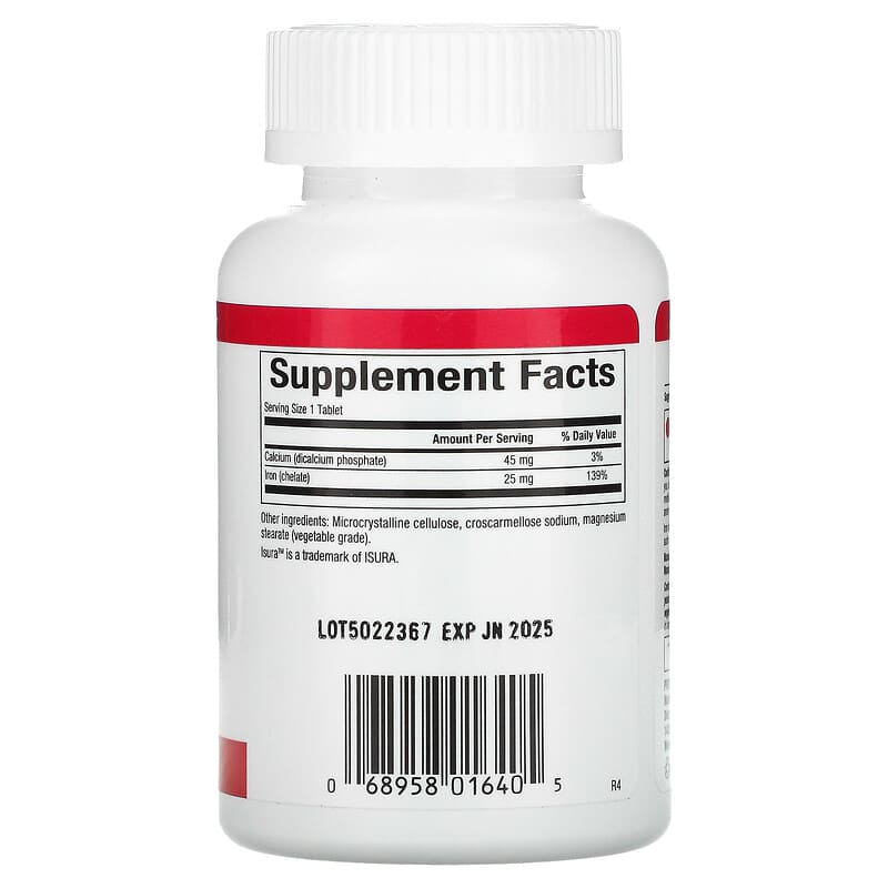 Natural Factors, Iron Chelate, 25 mg, 90 Tablets 68958016405