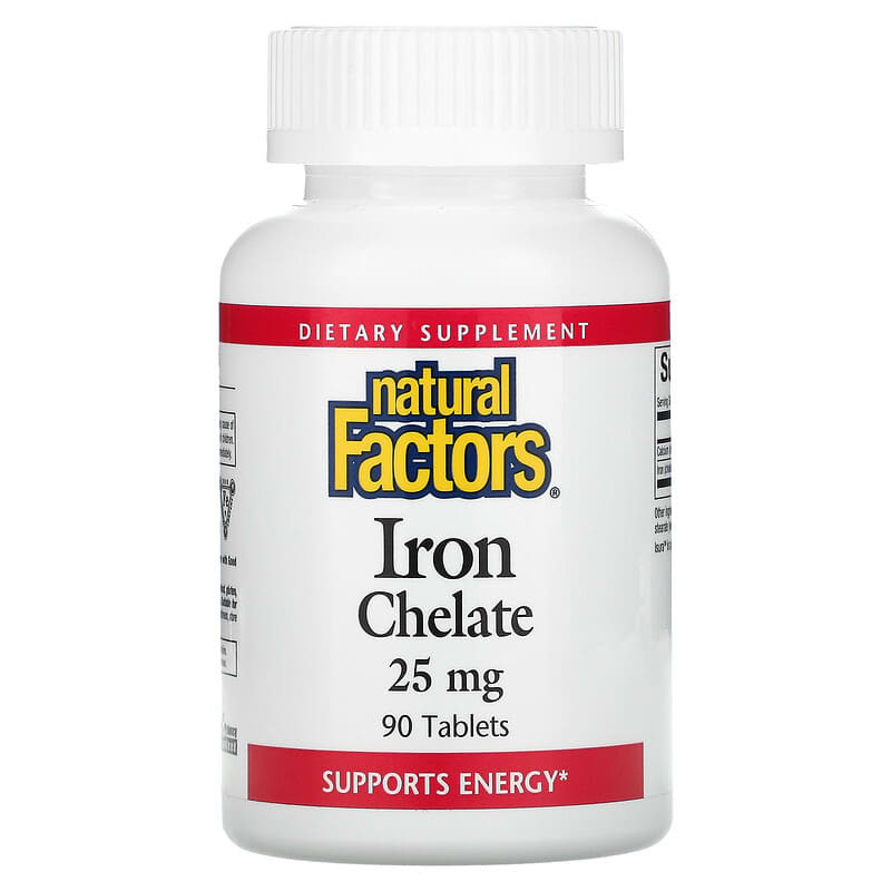 Natural Factors Iron Chelate 25 mg 90 Tablets 68958016405