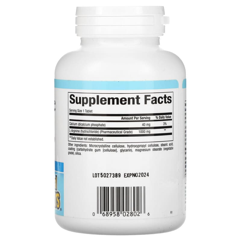 Natural Factors, L-Arginine, 1,000 mg, 90 Tablets 68958028026