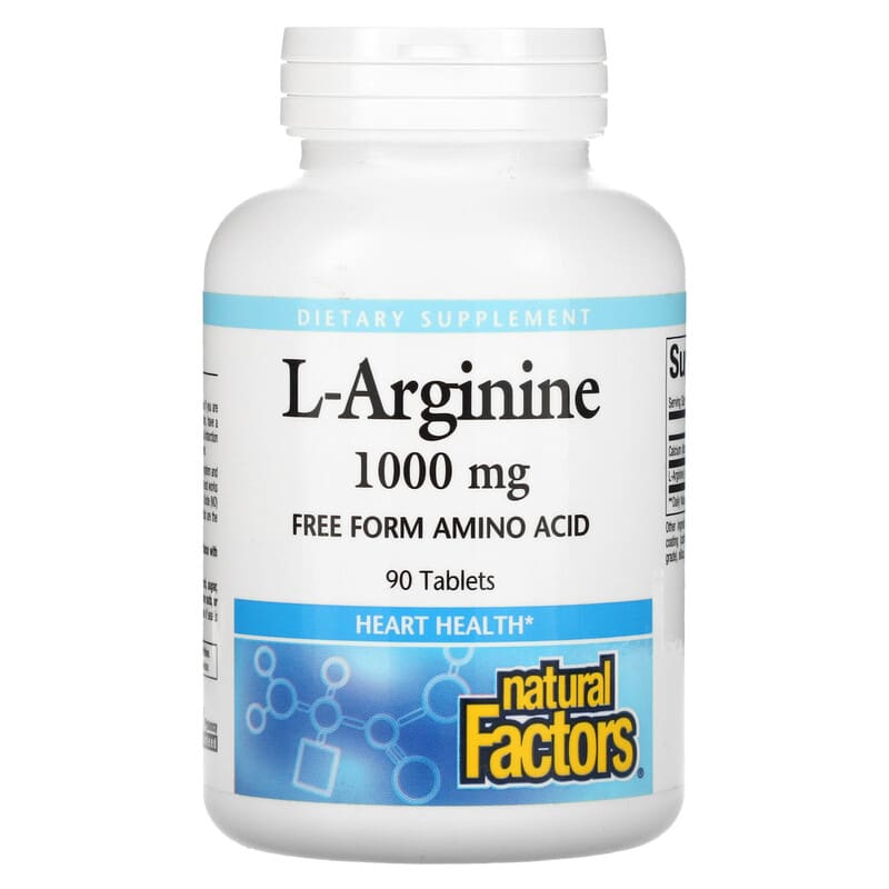 Natural Factors L-Arginine 1,000 mg 90 Tablets 68958028026