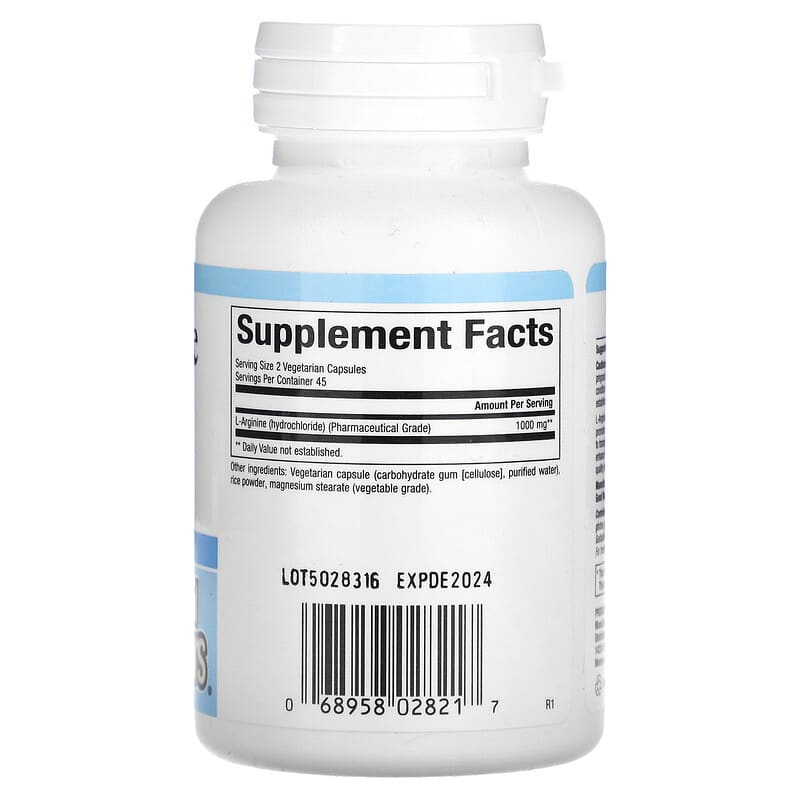 Natural Factors, L-Arginine, 500 mg, 90 Vegetarian Capsules 68958028217