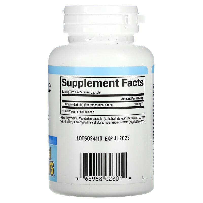 Natural Factors, L-Carnitine, 500 mg, 60 Vegetarian Capsules 68958028019