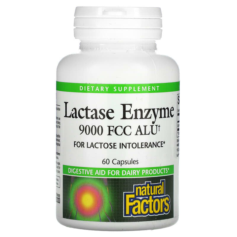Natural Factors Lactase Enzyme 9,000 FCC ALU 60 Capsules 68958017402