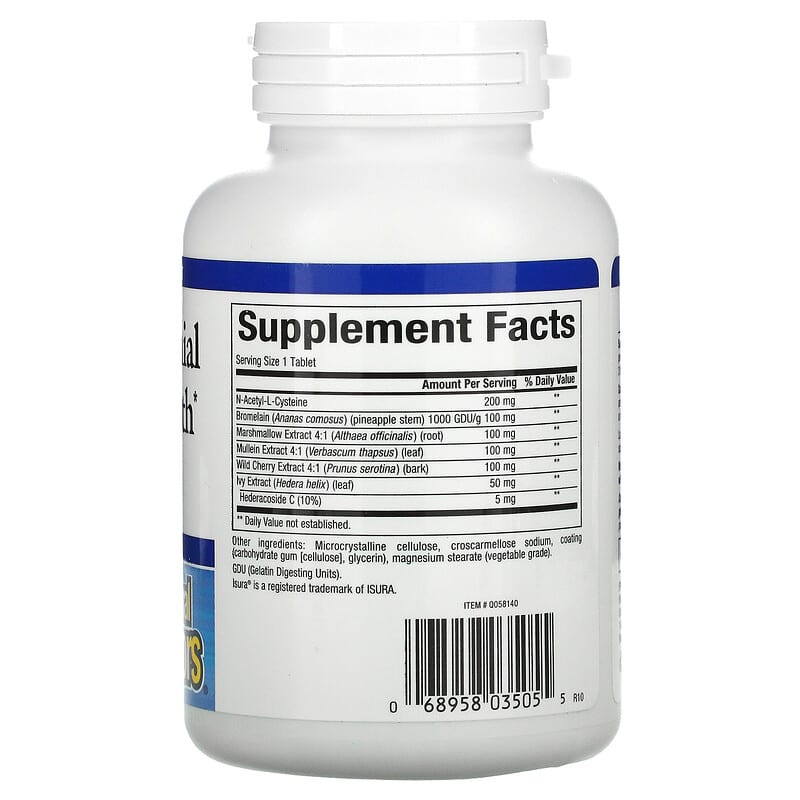 Natural Factors, Lung, Bronchial & Sinus Health, 90 Tablets 68958035055