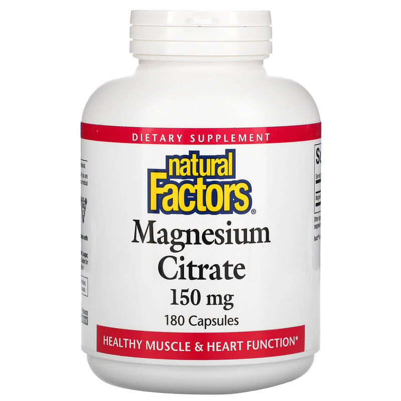 Natural Factors Magnesium Citrate 150 mg 180 Capsules 68958016535