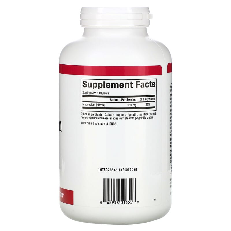Natural Factors, Magnesium Citrate, 150 mg, 360 Capsules 68958016559