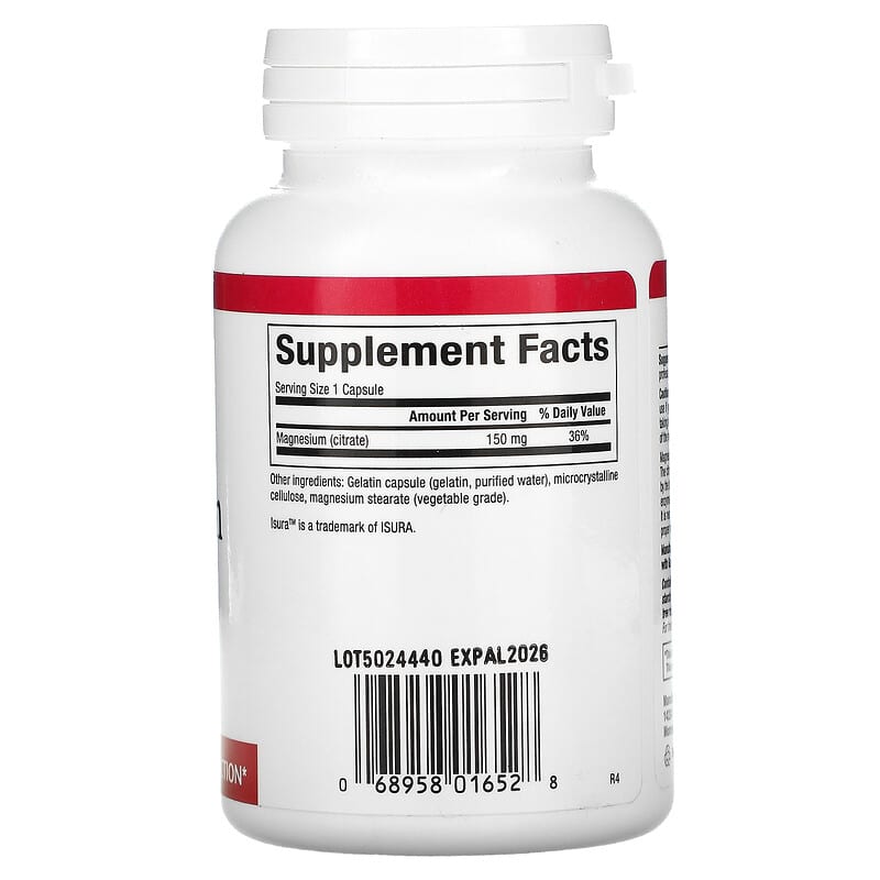 Natural Factors, Magnesium Citrate, 150 mg, 90 Capsules 68958016528