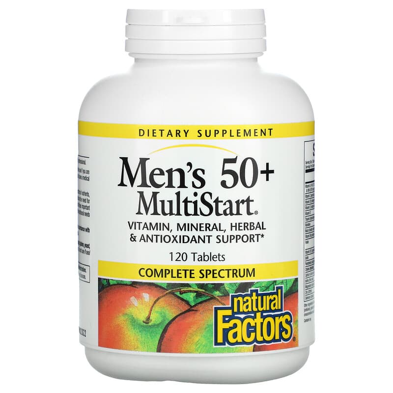 Natural Factors Men's 50+ MultiStart 120 Tablets 68958015736