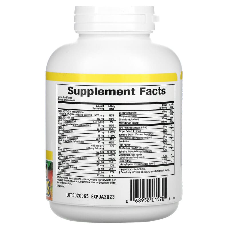 Natural Factors, Men's MultiStart, Vitamin A Day for Men, 120 Tablets 68958015705